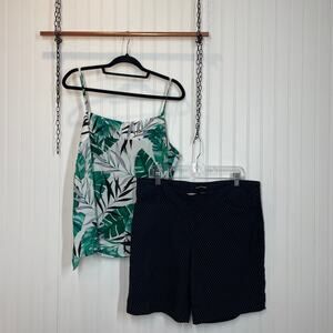 Jennifer Lopez & Hilary Radley Women’s Tropical Top & Shorts SET Plus Size XXL